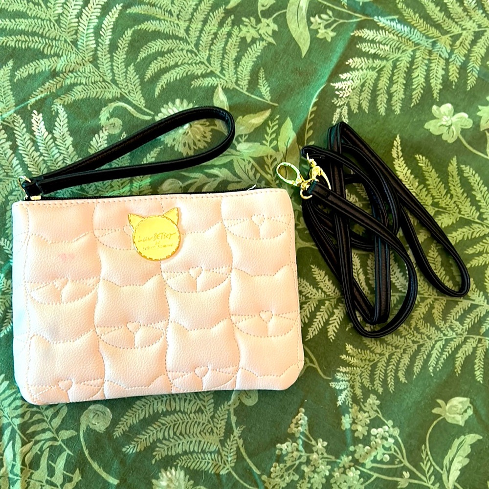 Luv Betsey by BetseyJohnson - small quilted kitty face wristlet/crossbody